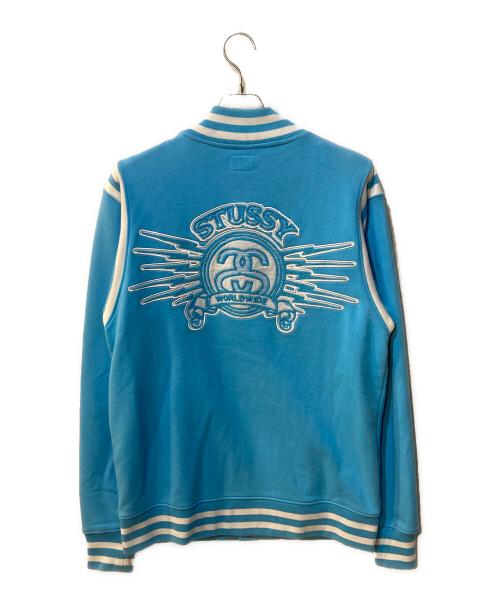 stussy（ステューシー）stussy (ステューシー) スタジャン ブルー サイズ:Lの古着・服飾アイテム