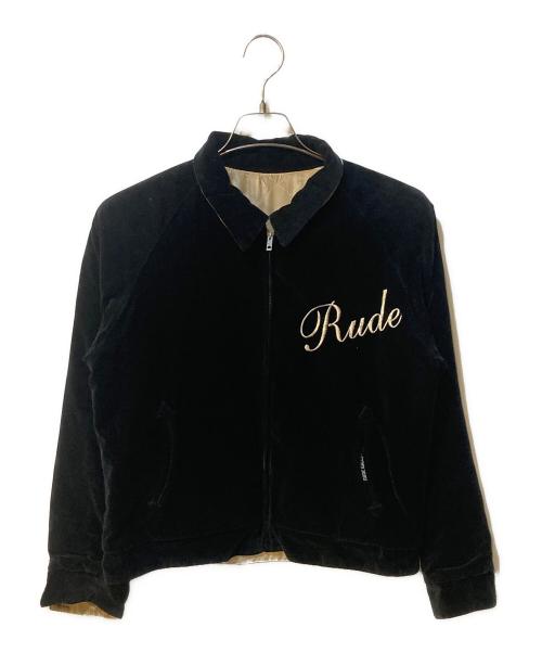 RUDE GALLERY（ルードギャラリー）RUDE GALLERY (ルードギャラリー) 別珍×刺繍スカジャン ホワイト×ブラック サイズ:Mの古着・服飾アイテム