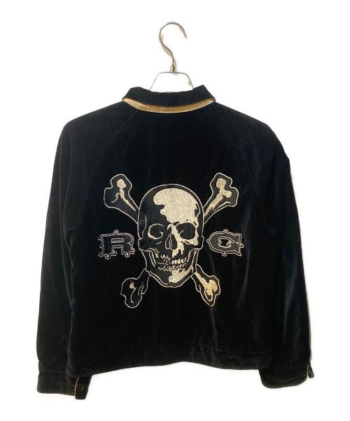 RUDE GALLERY（ルードギャラリー）RUDE GALLERY (ルードギャラリー) 別珍×刺繍スカジャン ホワイト×ブラック サイズ:Mの古着・服飾アイテム