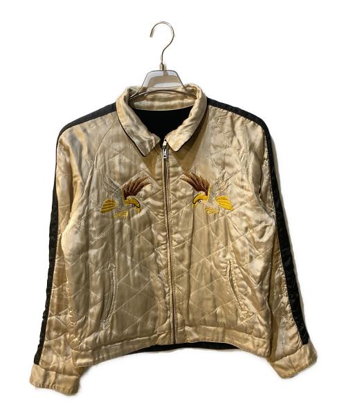 RUDE GALLERY（ルードギャラリー）RUDE GALLERY (ルードギャラリー) 別珍×刺繍スカジャン ホワイト×ブラック サイズ:Mの古着・服飾アイテム