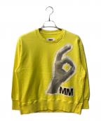 MM6 Maison Margielaエムエムシックスメゾンマルジェラ）の古着「長袖デザインスウェットプルオーバー」｜イエロー