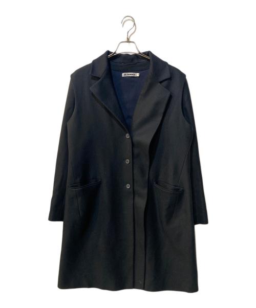 JIL SANDER（ジルサンダー）JIL SANDER (ジルサンダー) ウールカシミヤチェスターコート ネイビー サイズ:44の古着・服飾アイテム