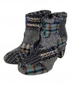 COLLECTION PRIVEE?コレクション プリベー）の古着「パッチワークサイドゴアブーツ」｜グレー