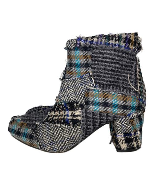 COLLECTION PRIVEE?（コレクション プリベー）COLLECTION PRIVEE? (コレクション プリベー) パッチワークサイドゴアブーツ グレー サイズ:37の古着・服飾アイテム