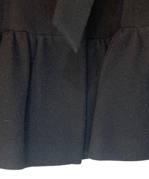 BURBERRY LONDON（バーバリーロンドン）BURBERRY LONDON (バーバリーロンドン) ラビットファー アンゴラ混Aラインコート ブラック サイズ:38の古着・服飾アイテム