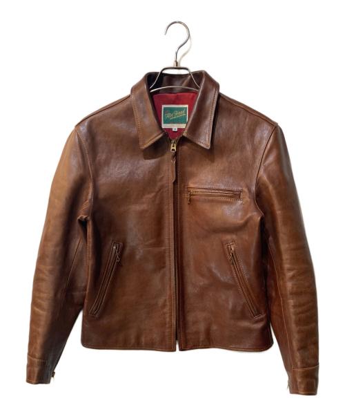 FLAT HEAD（フラット ヘッド）FLAT HEAD (フラット ヘッド) ホースハイドレザー シングル ライダース ジャケット ブラウン サイズ:38の古着・服飾アイテム