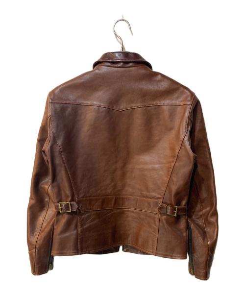 FLAT HEAD（フラット ヘッド）FLAT HEAD (フラット ヘッド) ホースハイドレザー シングル ライダース ジャケット ブラウン サイズ:38の古着・服飾アイテム