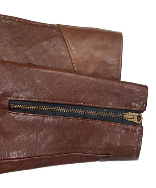 FLAT HEAD（フラット ヘッド）FLAT HEAD (フラット ヘッド) ホースハイドレザー シングル ライダース ジャケット ブラウン サイズ:38の古着・服飾アイテム