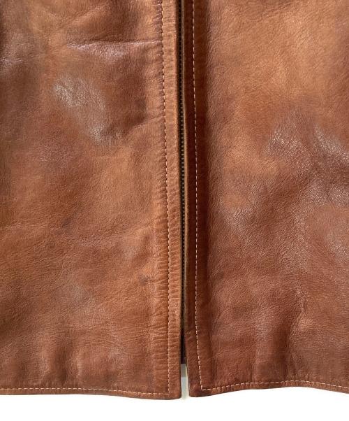 FLAT HEAD（フラット ヘッド）FLAT HEAD (フラット ヘッド) ホースハイドレザー シングル ライダース ジャケット ブラウン サイズ:38の古着・服飾アイテム