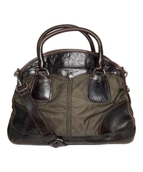 PRADA（プラダ）PRADA (プラダ) レザー×ナイロン 2WAYハンドバッグ ブラウン サイズ:下記参照の古着・服飾アイテム