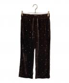 VIANヴィアン）の古着「Glitter Velvet Easy PT」｜ブラウン