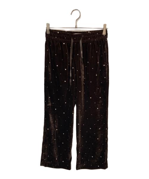 VIAN（ヴィアン）VIAN (ヴィアン) Glitter Velvet Easy PT ブラウン サイズ:38の古着・服飾アイテム