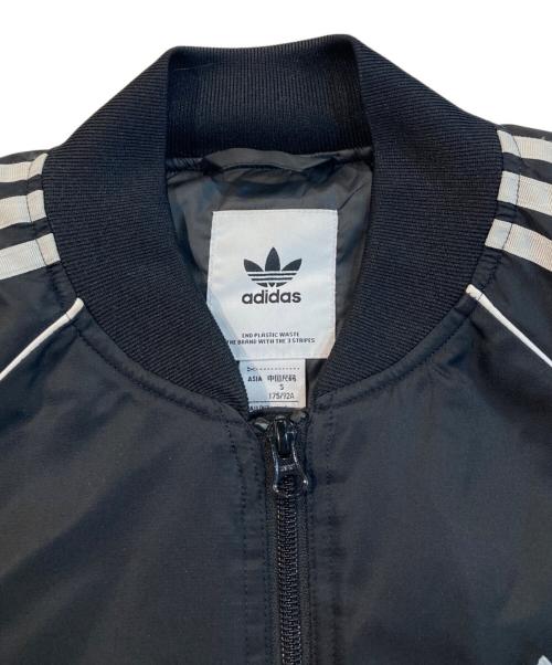 adidas（アディダス）adidas (アディダス) 3ライン キルティング ボンバージャケット ブラック サイズ:Mの古着・服飾アイテム