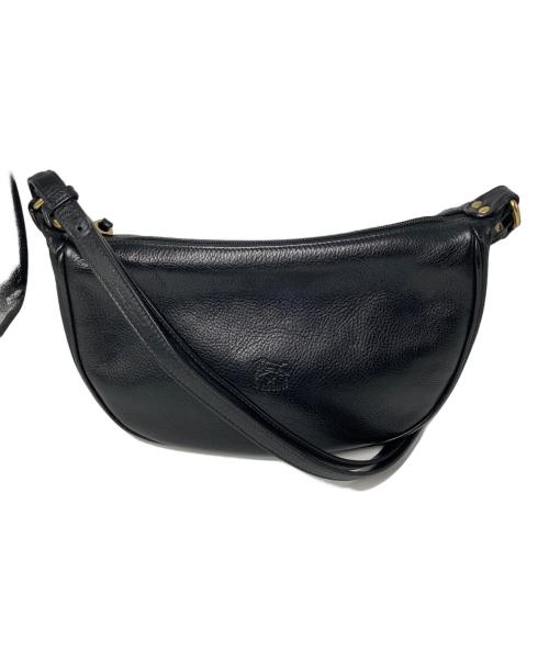IL BISONTE（イル ビゾンテ）IL BISONTE (イル ビゾンテ) オールレザーショルダーバッグ ブラックの古着・服飾アイテム