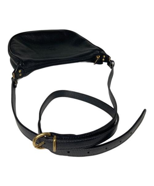 IL BISONTE（イル ビゾンテ）IL BISONTE (イル ビゾンテ) オールレザーショルダーバッグ ブラックの古着・服飾アイテム