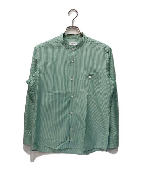 MACKINTOSH PHILOSOPHY（マッキントッシュ フィロソフィー）MACKINTOSH PHILOSOPHY (マッキントッシュ フィロソフィー) ヘアラインストライプ バンドカラーシャツ グリーン サイズ:40の古着・服飾アイテム