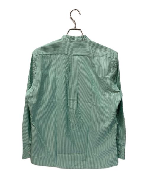 MACKINTOSH PHILOSOPHY（マッキントッシュ フィロソフィー）MACKINTOSH PHILOSOPHY (マッキントッシュ フィロソフィー) ヘアラインストライプ バンドカラーシャツ グリーン サイズ:40の古着・服飾アイテム