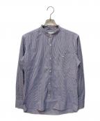 MACKINTOSH PHILOSOPHYマッキントッシュ フィロソフィー）の古着「ヘアラインストライプ バンドカラーシャツ」｜ブルー