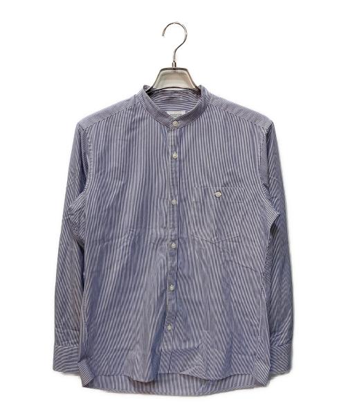 MACKINTOSH PHILOSOPHY（マッキントッシュ フィロソフィー）MACKINTOSH PHILOSOPHY (マッキントッシュ フィロソフィー) ヘアラインストライプ バンドカラーシャツ ブルー サイズ:40の古着・服飾アイテム