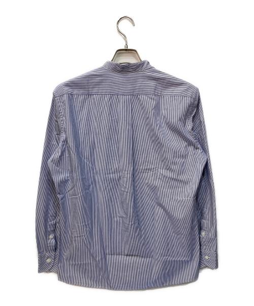 MACKINTOSH PHILOSOPHY（マッキントッシュ フィロソフィー）MACKINTOSH PHILOSOPHY (マッキントッシュ フィロソフィー) ヘアラインストライプ バンドカラーシャツ ブルー サイズ:40の古着・服飾アイテム