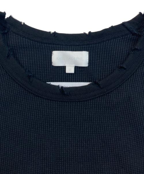 KANEMASA PHIL.（カネマサフィル）KANEMASA PHIL. (カネマサフィル) 18G HEAVY WEIGHT SCRATCHES WAFFLE ブラック サイズ:Mの古着・服飾アイテム