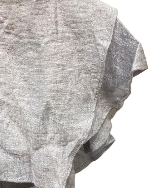Noble（ノーブル）Noble (ノーブル) ファジーリネンスクエアケープブラウス ブルー サイズ:FREEの古着・服飾アイテム