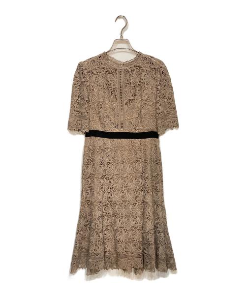 CELFORD（セルフォード）CELFORD (セルフォード) ウエストマークレースワンピース ベージュ サイズ:38の古着・服飾アイテム