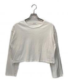 EVERYDAY I LIKE.（エヴリデイ アイ ライク）の古着「クロップド ロングスリーブ Tシャツ」｜ホワイト