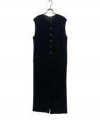 MACPHEEマカフィー）の古着「コットンポリエステルベロア オールインワン」｜ブラック