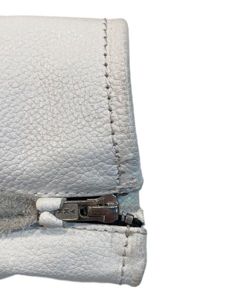 -（-）- (-) レザージャケット ホワイト サイズ:Lの古着・服飾アイテム