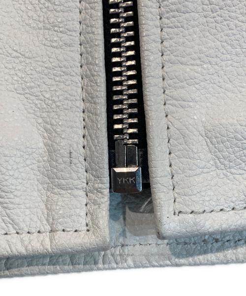 -（-）- (-) レザージャケット ホワイト サイズ:Lの古着・服飾アイテム