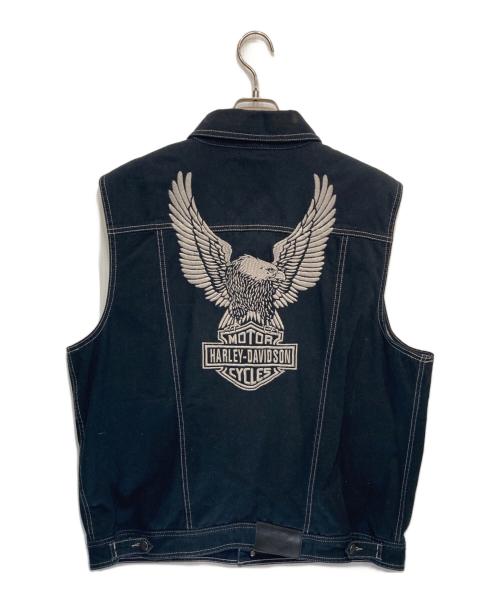 HARLEY-DAVIDSON（ハーレーダビッドソン）HARLEY-DAVIDSON (ハーレーダビッドソン) デニムベスト ブラック サイズ:XLの古着・服飾アイテム