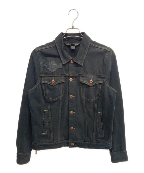HARLEY-DAVIDSON（ハーレーダビッドソン）HARLEY-DAVIDSON (ハーレーダビッドソン) ブラックデニムジャケット ブラック サイズ:Lの古着・服飾アイテム