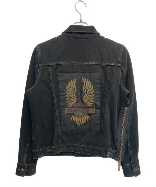 HARLEY-DAVIDSON（ハーレーダビッドソン）HARLEY-DAVIDSON (ハーレーダビッドソン) ブラックデニムジャケット ブラック サイズ:Lの古着・服飾アイテム