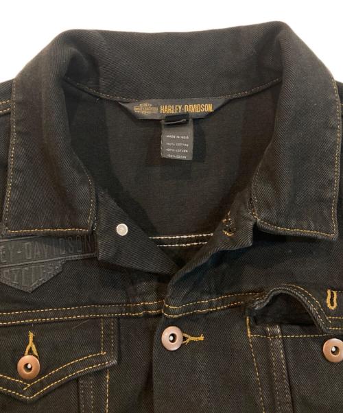 HARLEY-DAVIDSON（ハーレーダビッドソン）HARLEY-DAVIDSON (ハーレーダビッドソン) ブラックデニムジャケット ブラック サイズ:Lの古着・服飾アイテム