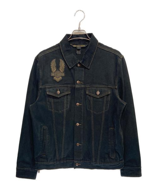 HARLEY-DAVIDSON（ハーレーダビッドソン）HARLEY-DAVIDSON (ハーレーダビッドソン) ブラックデニムジャケット ブラック サイズ:Lの古着・服飾アイテム