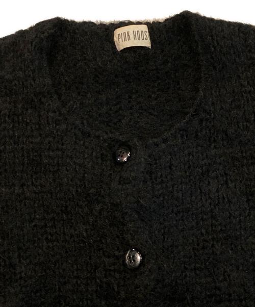 PINK HOUSE（ピンクハウス）PINK HOUSE (ピンクハウス) モヘアカーディガン ブラック サイズ:Freeの古着・服飾アイテム