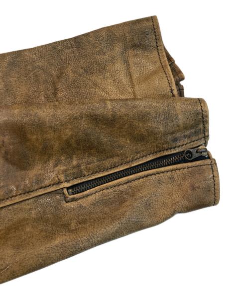 g.s.c.on time（ジーエスシーオンタイム）g.s.c.on time (ジーエスシーオンタイム) 厚手レザージャケット ブラウン サイズ:Lの古着・服飾アイテム