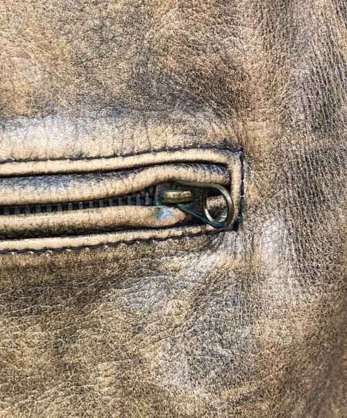 g.s.c.on time（ジーエスシーオンタイム）g.s.c.on time (ジーエスシーオンタイム) 厚手レザージャケット ブラウン サイズ:Lの古着・服飾アイテム