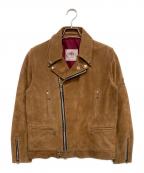 JAMES GROSEジェームスグロース）の古着「カーフスキン スウェードダブルライダースジャケット」｜ブラウン