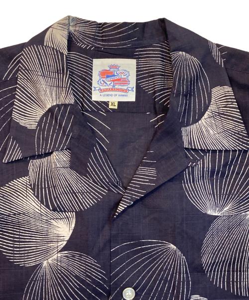Duke Kahanamoku（デュークカハナモク）Duke Kahanamoku (デュークカハナモク) LINEN HAWAIIAN SHIRT ネイビー サイズ:XLの古着・服飾アイテム