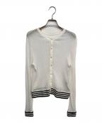 CABANキャバン）の古着「コットンナイロンリブ シアークルーネックカーディガン」｜ホワイト