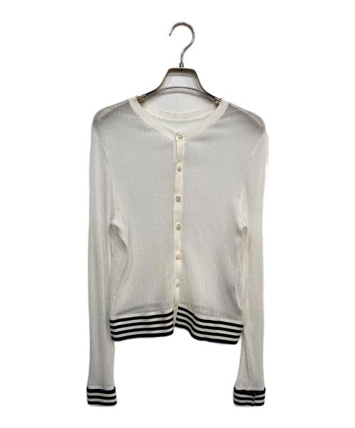 CABAN（キャバン）CABAN (キャバン) コットンナイロンリブ シアークルーネックカーディガン ホワイト サイズ:Freeの古着・服飾アイテム