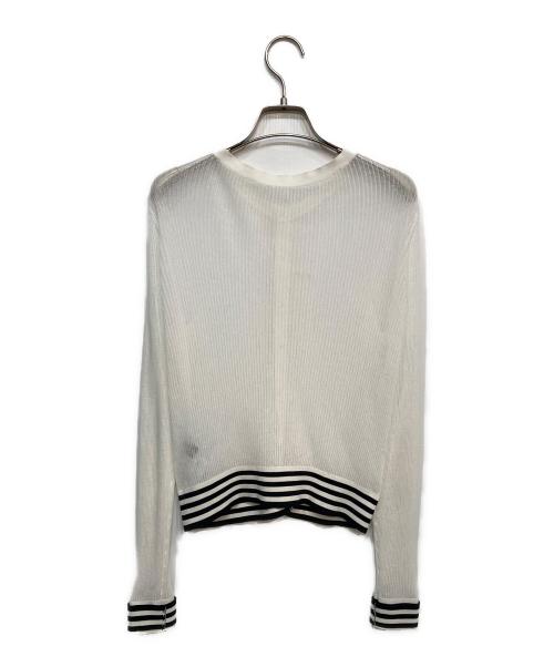 CABAN（キャバン）CABAN (キャバン) コットンナイロンリブ シアークルーネックカーディガン ホワイト サイズ:Freeの古着・服飾アイテム