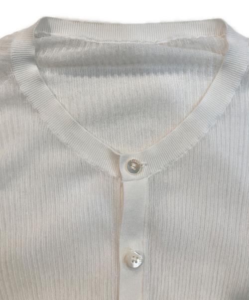 CABAN（キャバン）CABAN (キャバン) コットンナイロンリブ シアークルーネックカーディガン ホワイト サイズ:Freeの古着・服飾アイテム