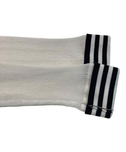 CABAN（キャバン）CABAN (キャバン) コットンナイロンリブ シアークルーネックカーディガン ホワイト サイズ:Freeの古着・服飾アイテム