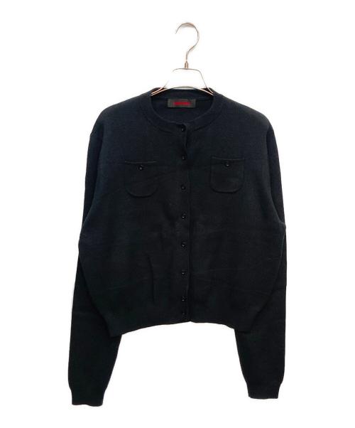 CABAN（キャバン）CABAN (キャバン) コットンカシミヤ クルーネックカーディガン ブラック サイズ:Sの古着・服飾アイテム