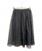 UNITED ARROWS TOKYOユナイテッドアローズトウキョウ）の古着「オーガンジーエンブロイダリーフラワースカート」｜ブラック