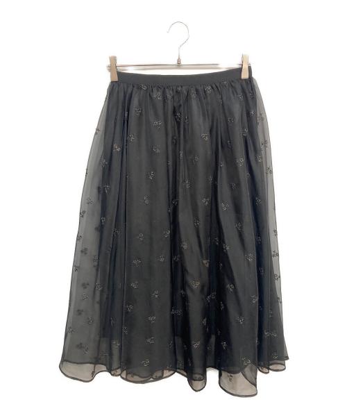 UNITED ARROWS TOKYO（ユナイテッドアローズトウキョウ）UNITED ARROWS TOKYO (ユナイテッドアローズトウキョウ) オーガンジーエンブロイダリーフラワースカート ブラック サイズ:38の古着・服飾アイテム