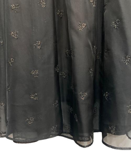 UNITED ARROWS TOKYO（ユナイテッドアローズトウキョウ）UNITED ARROWS TOKYO (ユナイテッドアローズトウキョウ) オーガンジーエンブロイダリーフラワースカート ブラック サイズ:38の古着・服飾アイテム